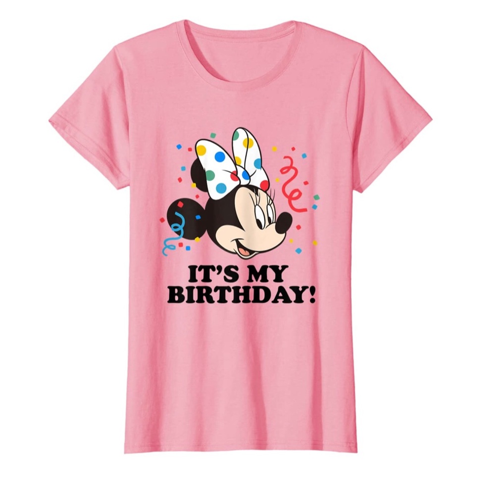 New Disney Minnie Mouse Pink Birthday T-Shirt